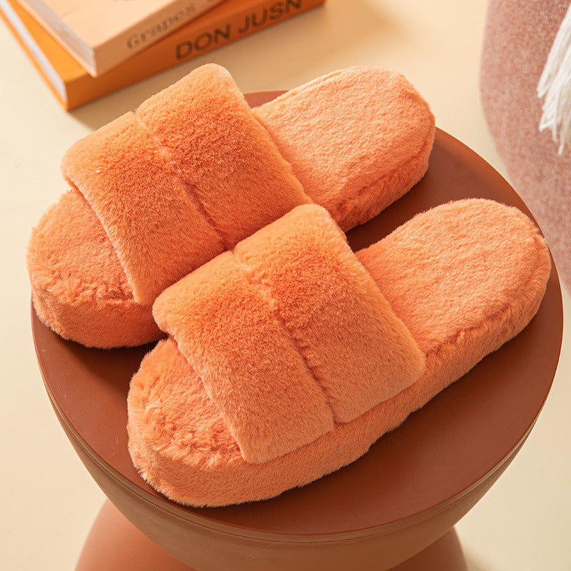 Wholesale Open Toe Plush Cotton Slippers